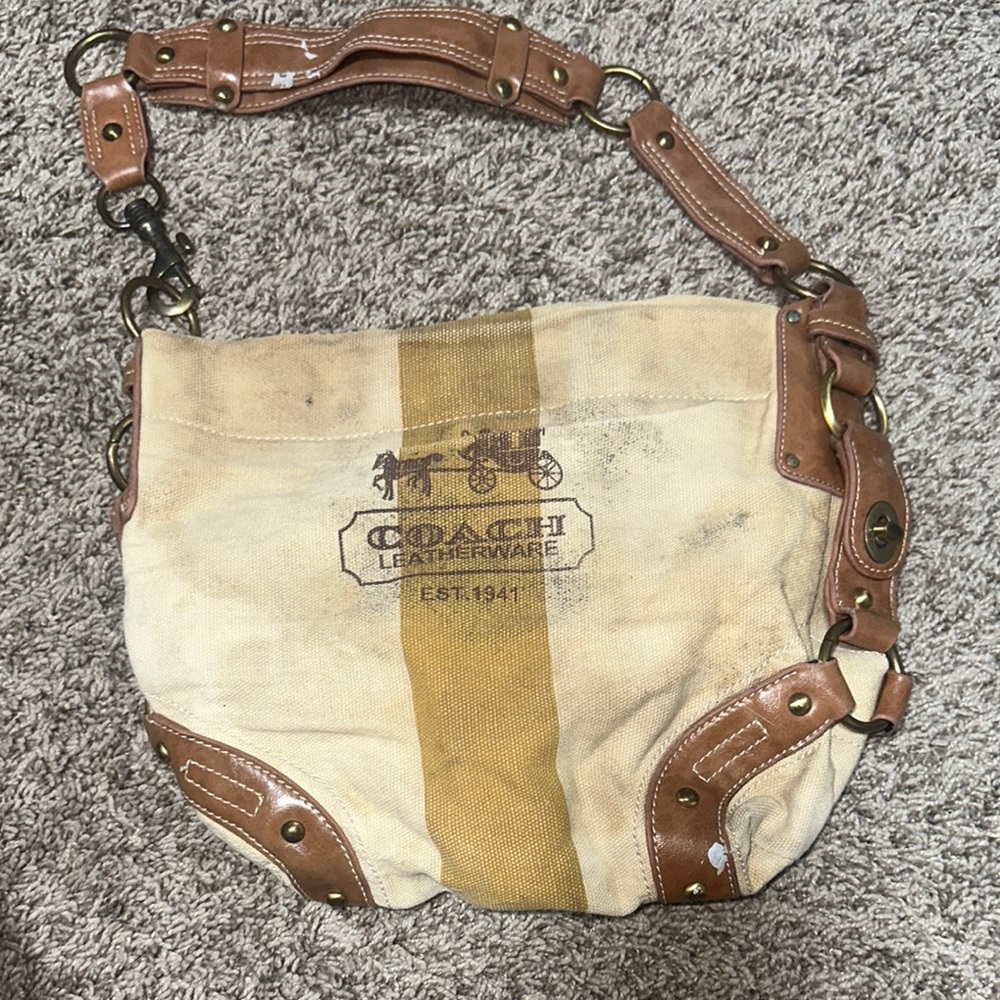 Coach Canvas and Leather Shoulder Bag